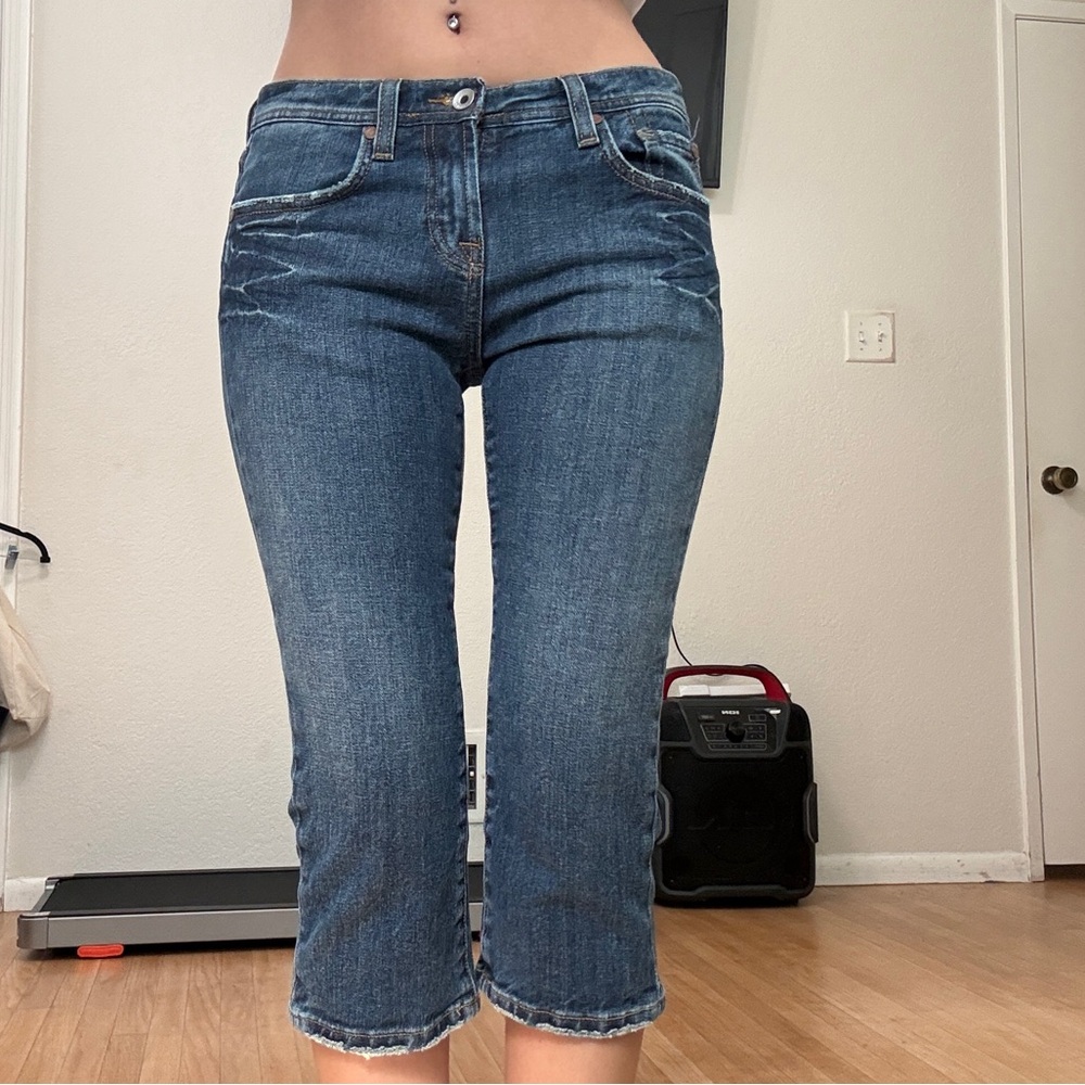Vertigo Paris Dark Blue Cropped Capri Jeans